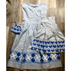 Mommy and Me Handmade Heritage Dainty Floral Cotton Prairie Dress Cottagecore M